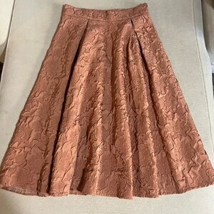 Elegant Dusty Rose Floral Textured Women's Skirt